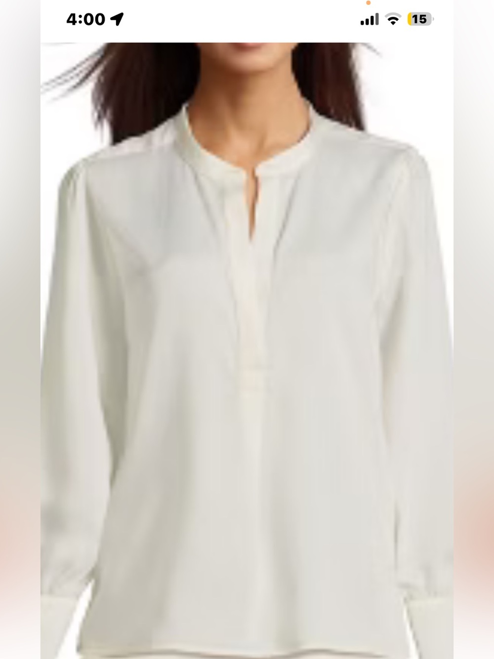 Torrid Cream Split-Neck Long Sleeve Blouse Size 1